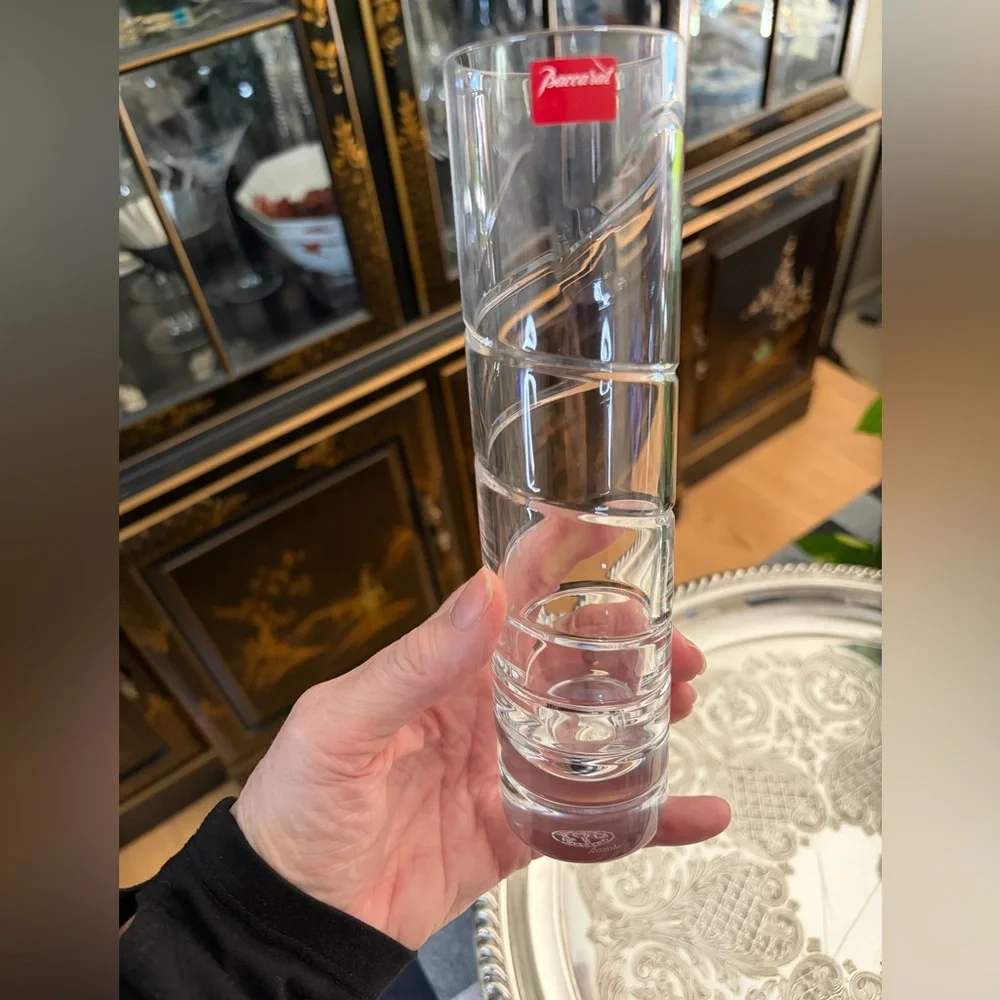 Baccarat Orgue Clear Crystal Bud Vase with Spiral Design